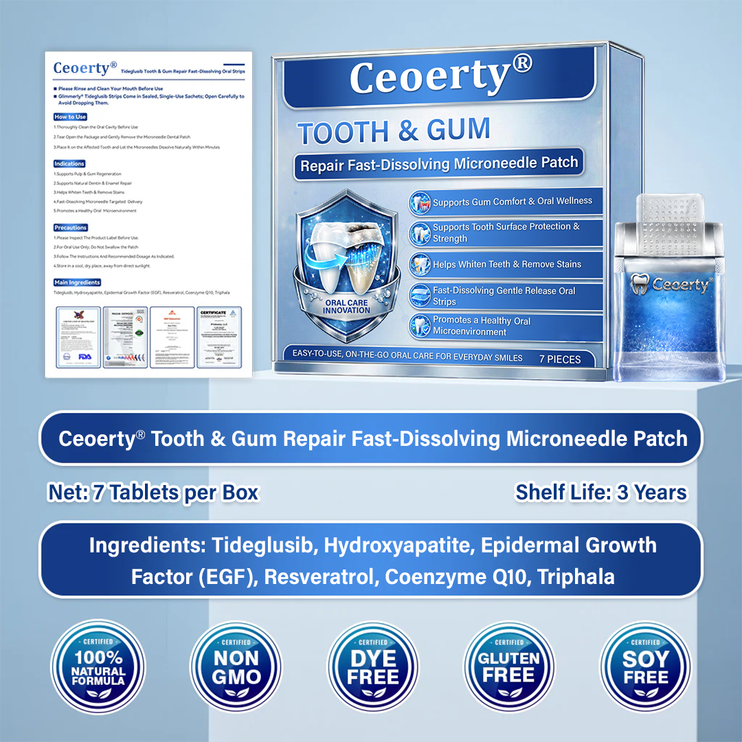(NEW)Ceoerty® Tooth & Gum Repair Fast-Dissolving Microneedle Patch