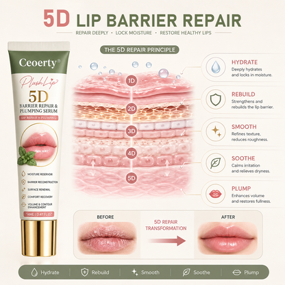 Ceoerty® PlushLip 5D Barrier Repair & Plumping Serum