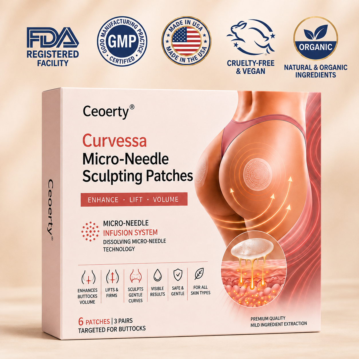 Ceoerty® Curvessa Micro-Needle Sculpting Patches